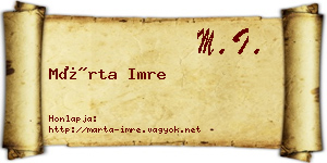 Márta Imre névjegykártya